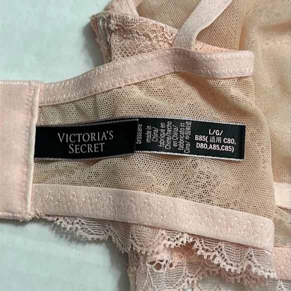 Victoria’s Secret Very Sexy Lace Up Bralette Light Pink Womens Size Large - Picture 6 of 8